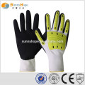 SUNNY HOPE 13 gauge Nitrile gants d&#39;impact sablonneux avec des gants de travail TPR